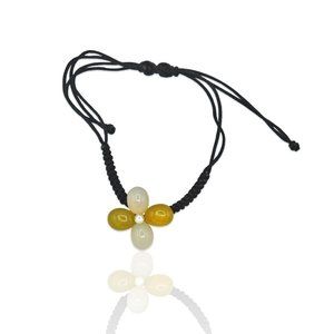 Superoro 18K Yellow Gold Diamond Chalcedony Bracelet